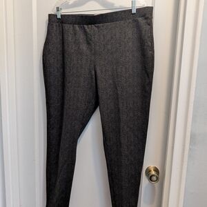 Women's Dark Gray Herringbone Dress Pants